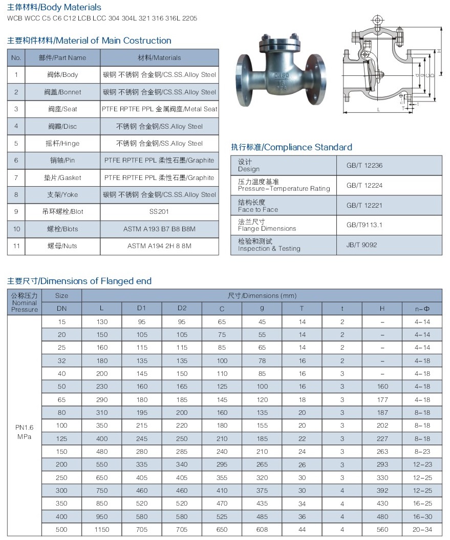 旋啟式止回閥結(jié)構(gòu)圖解